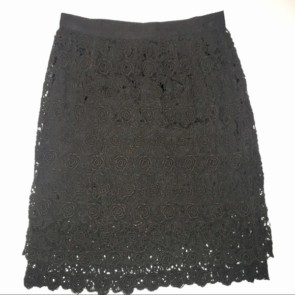 Elevenses Anthropologie Lace Rose Bud Pencil Skirt - Picture 4 of 9